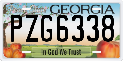 GA license plate PZG6338