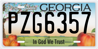 GA license plate PZG6357