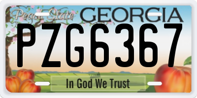 GA license plate PZG6367