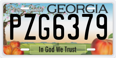 GA license plate PZG6379