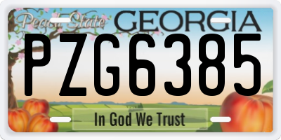 GA license plate PZG6385