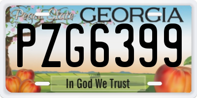 GA license plate PZG6399