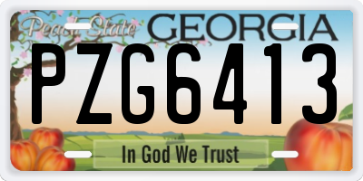 GA license plate PZG6413