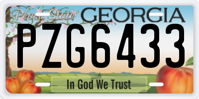 GA license plate PZG6433