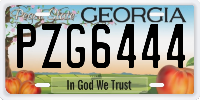 GA license plate PZG6444