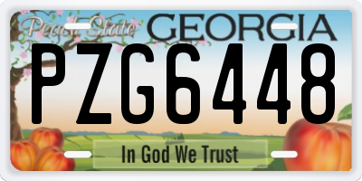 GA license plate PZG6448