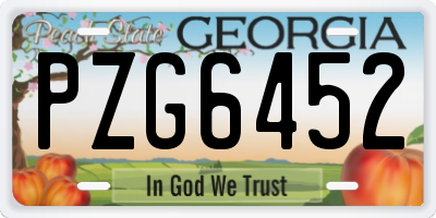 GA license plate PZG6452