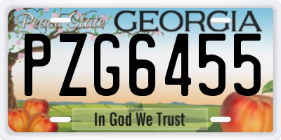 GA license plate PZG6455