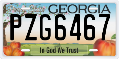 GA license plate PZG6467