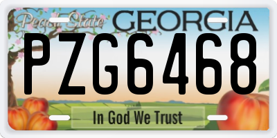 GA license plate PZG6468