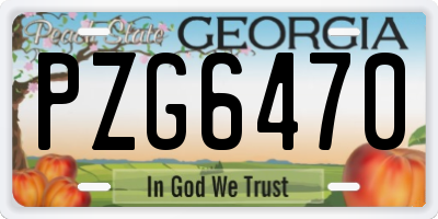 GA license plate PZG6470