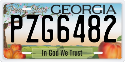 GA license plate PZG6482