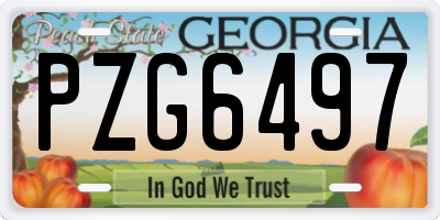 GA license plate PZG6497