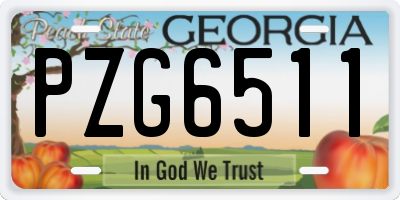 GA license plate PZG6511