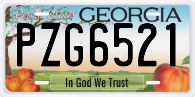 GA license plate PZG6521
