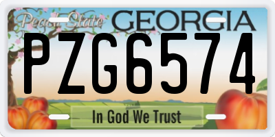 GA license plate PZG6574
