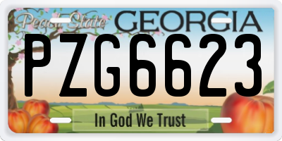 GA license plate PZG6623