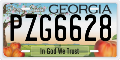 GA license plate PZG6628