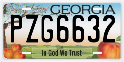 GA license plate PZG6632