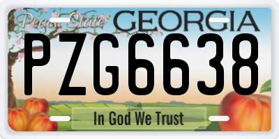 GA license plate PZG6638