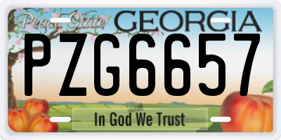 GA license plate PZG6657