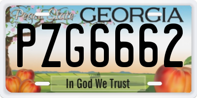 GA license plate PZG6662