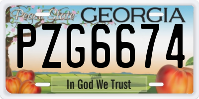 GA license plate PZG6674