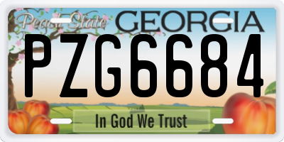 GA license plate PZG6684
