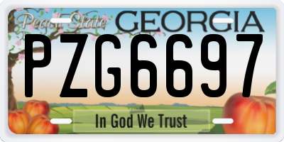GA license plate PZG6697