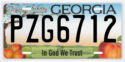 GA license plate PZG6712
