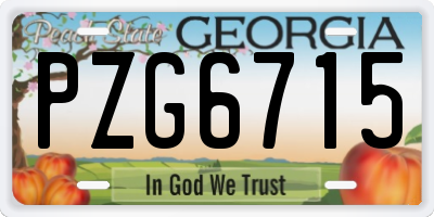 GA license plate PZG6715