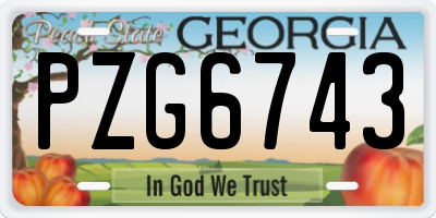 GA license plate PZG6743