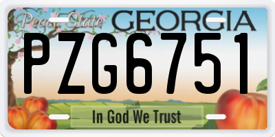 GA license plate PZG6751