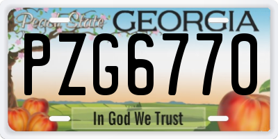 GA license plate PZG6770