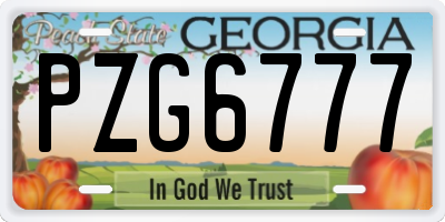 GA license plate PZG6777