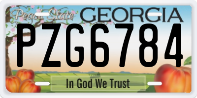 GA license plate PZG6784