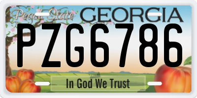GA license plate PZG6786