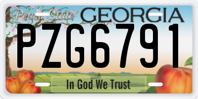 GA license plate PZG6791