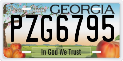 GA license plate PZG6795