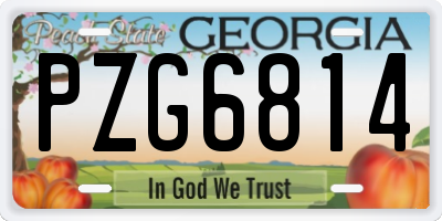 GA license plate PZG6814