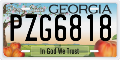 GA license plate PZG6818