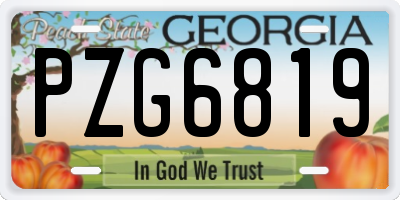GA license plate PZG6819