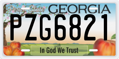 GA license plate PZG6821