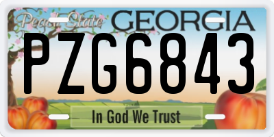 GA license plate PZG6843
