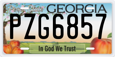 GA license plate PZG6857