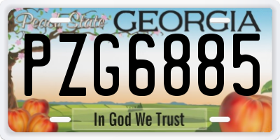 GA license plate PZG6885