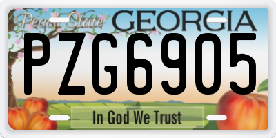 GA license plate PZG6905