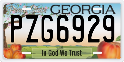 GA license plate PZG6929