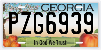 GA license plate PZG6939