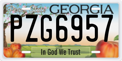GA license plate PZG6957